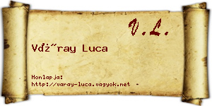 Váray Luca névjegykártya